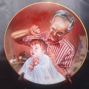 "First Haircut" Nursery Decor Plate by David Smith 1983